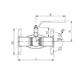 Кран фланцевий Ду 50 Ру 40 стандартнопрохідний Vexve (Т=-20...+200 °С)
